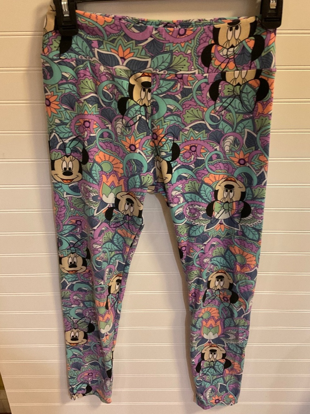 LuLaRoe Disney Minnie Mouse Paisley Floral Leggings One Size OS